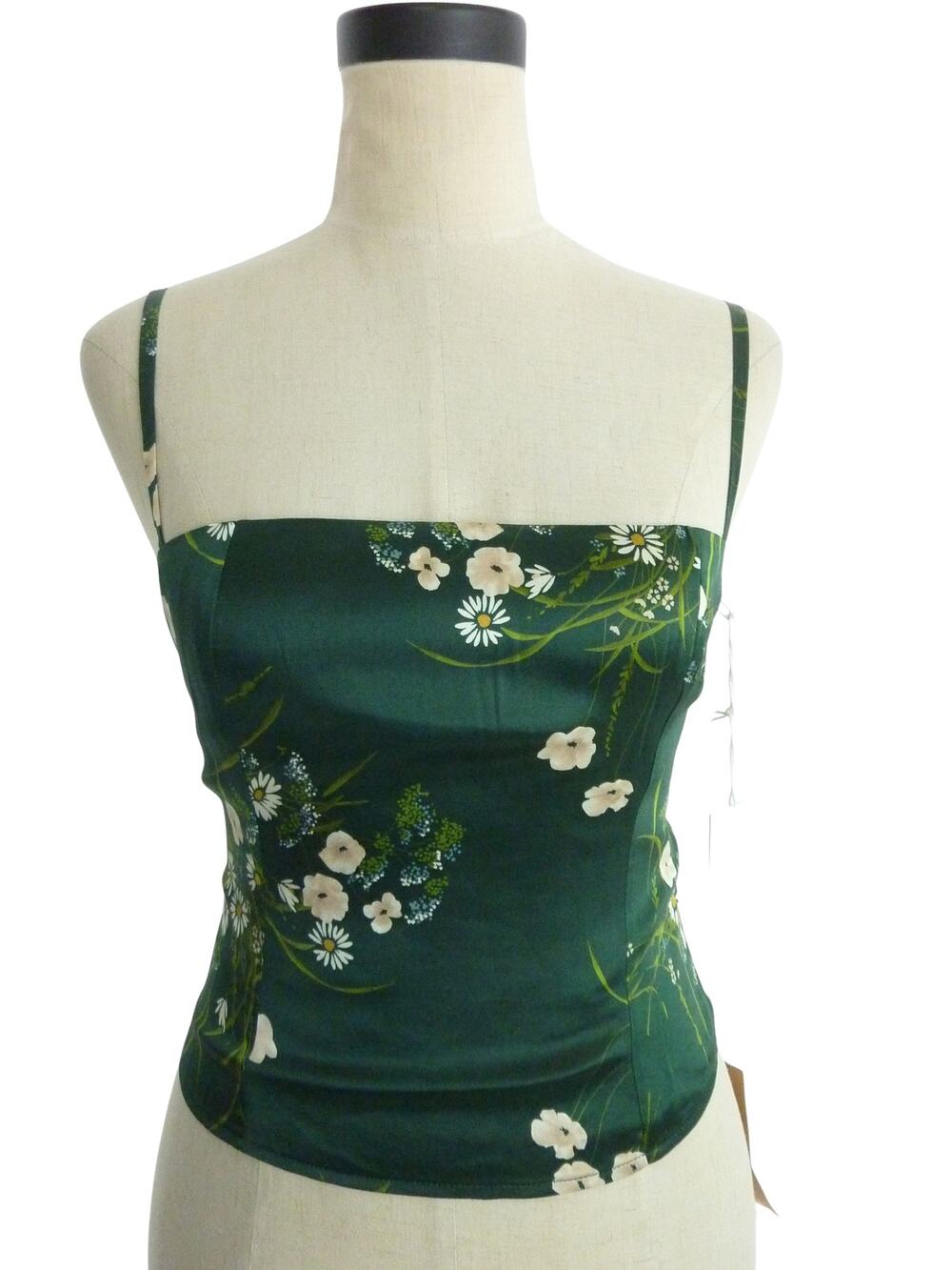 NWT Reformation Overland Silk Top in Buena Floral Green Size 2